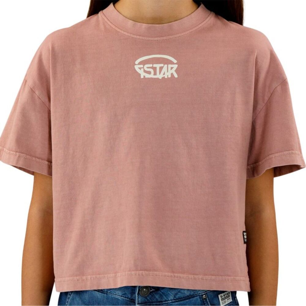 G-Star Girls Text Cotton T-Shirt / Pink